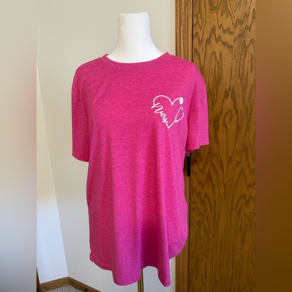 Pink Nurse Heart Graphic Women's Top - Picture 2 of 3